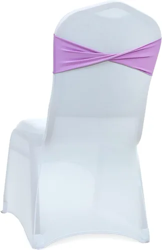 Miniatura 8 de MDS Paquete de 100 bandas de elastano para silla, bandas lisas sin hebilla, reutilizables, elásticas, para decoración de bodas, recepciones, Azul