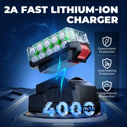Miniatura 7 de Dong Cheng Llave de impacto sin escobillas de 20 V, par máximo de 360 ft-lbs (488 N.m), 1/2" con velocidad de 3 modos, pistola de impacto