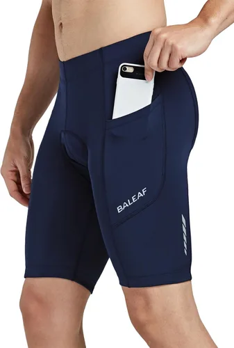 BALEAF Pantalones cortos de ciclismo acolchados para hombre, mallas de ciclismo de carretera MTB accesorios bolsillos UPF 50+