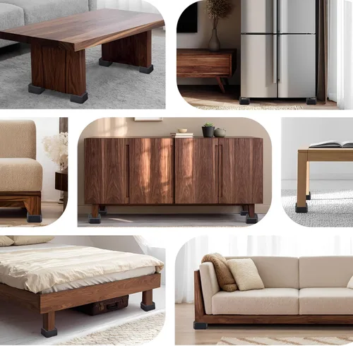 Miniatura 7 de ANNKUT Elevadores de cama y elevadores de muebles, bloques de elevación ajustables resistentes para sofás, escritorios y sillas, elevan 1.5