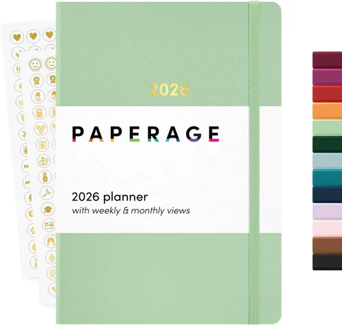 Miniatura 32 de PAPERAGE Agenda semanal y mensual 2026, 12 meses (enero de 2026 a diciembre de 2026), 5.6 x 8 pulgadas, agenda 2026 de tapa dura con hojas semanales