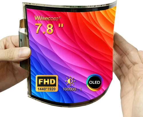wisecoco Pantalla flexible de 7.8 pulgadas curvada pantalla flexible FHD 1440 * 1920 AMOLED pantalla con tablero de controlador HDMI, monitor OLED