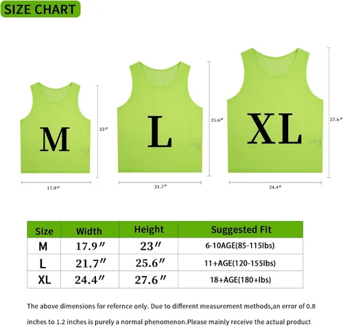 Miniatura 2 de 12 piezas Scrimmage Pinnies Chaleco de Entrenamiento para Niños Jóvenes Adultos Fútbol Practica Jersey Atlético Baloncesto Pennies