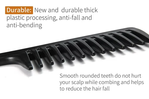 Miniatura 5 de Peine de dientes anchos, peine grande desenredante para mujeres y hombres, cepillo de peinado duradero para cabello rizado, largo y húmedo - Cuidado