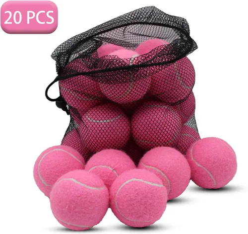 Miniatura 2 de SHYUJAJIE Tennis Balls, 20 Pack Training Tennis Balls,High Elasticity Practice Tennis for Beginner, Exercise Playing Balls for Pet Dog Rosa