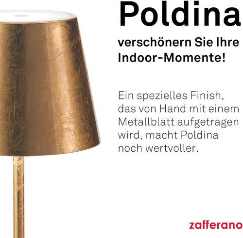 Miniatura 3 de Zafferano Poldina Pro Lámpara de mesa LED (color: hoja de oro) Touch On/Off, táctil regulable, aluminio, protección IP54, solo