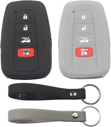 Miniatura 8 de 2 fundas de silicona de goma con 4 botones para llavero inteligente, sin llave, compatible con Toyota Corolla Highlander Camry Rav4 2019 2020 2021