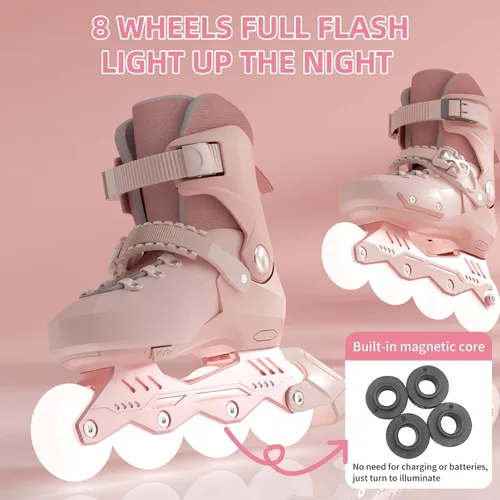 Miniatura 6 de SWAY Patines en línea ajustables para niños, adolescentes y adultos, ruedas iluminadas de alto rendimiento, patines en línea ideales para niños