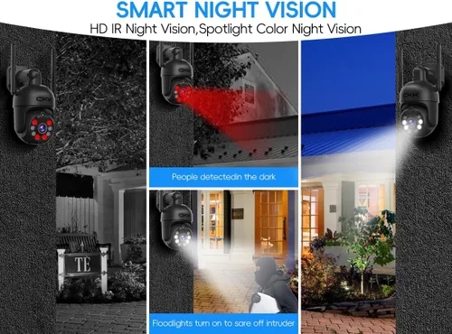 Miniatura 6 de 【Vista de 360°】Sistema de Seguridad Inalámbrico 3K, 4 piezas de cámaras PTZ de 5MP para interior y exterior, cámara WiFi para exterior, sistema