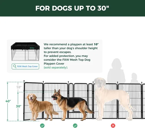 Miniatura 7 de FXW Rollick - Corralito para perros para patio, campamento con casa rodante, patentado, 24 pulgadas, 2 paneles