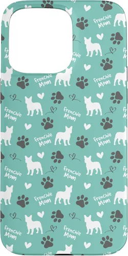 Miniatura 30 de Funda para iPhone 13 Pro Max Frenchie Mom Bulldog Francés Mamá Azul Mujeres
