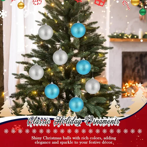 Miniatura 7 de Poen 12 piezas de adornos de bolas de Navidad grandes de 6 pulgadas con purpurina, adornos de Navidad extra grandes, bolas de Navidad gigantes