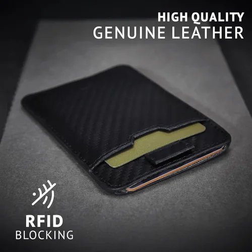 Miniatura 46 de Vaultskin CHELSEA - Cartera de piel delgada con bloqueo RFID para hombre, tarjetero minimalista con bolsillo frontal