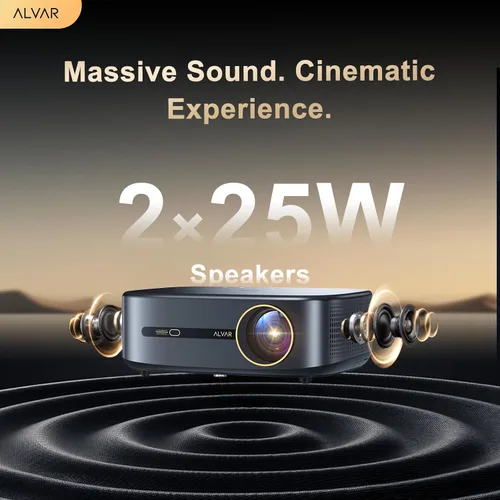 Miniatura 2 de Proyector inteligente 2026 actualizado, 2500 ANSI, compatible con 4K, audio DoIby de 50 W, aplicación NetfIix integrada