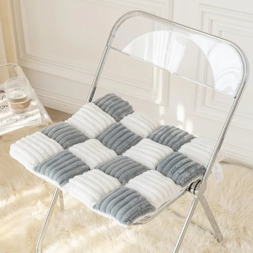 Miniatura 15 de vctops Farmhouse Buffalo - Cojín antideslizante para silla de cocina y comedor con lazos, cojín antideslizante de franela de felpa suave y mullida