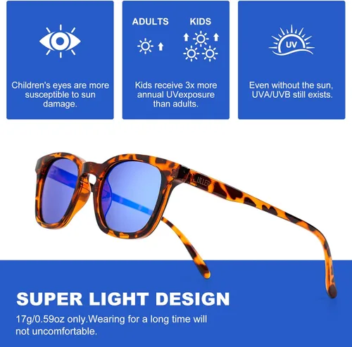 Miniatura 7 de Lentes de sol para niños, lentes de sol polarizados retro de los años 80 para niños y niñas, A Tea Demi, talla única