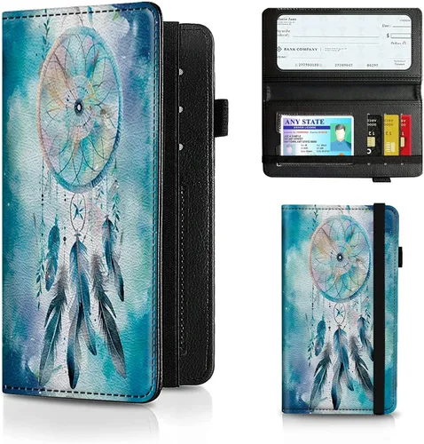 Miniatura 60 de Funda para chequera para hombres y mujeres, cartera de cuero RFID con ranuras para tarjetas de crédito, soporte de cheques duplicados personales