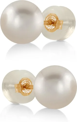 Miniatura 19 de THE PEARL SOURCE White Japanese Akoya Pearl Stud Earrings for Women – Genuine Cultured Pearls, Hypoallergenic Jewelry with Secure 14k Gold Backing