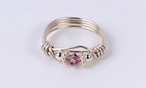 Miniatura 3 de Anillo de piedra natal Anillo hecho a mano con piedra natal de plata esterlina hecho con cristales
