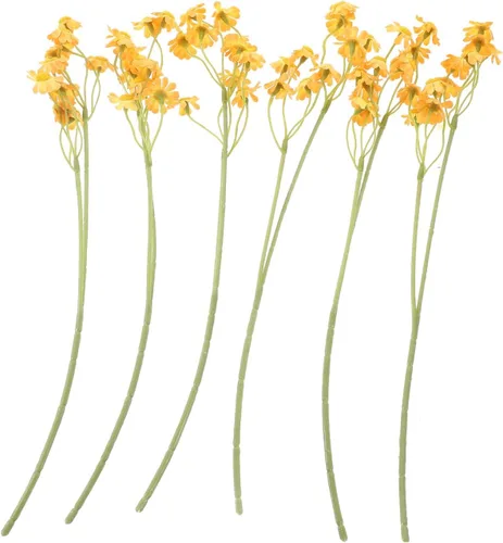 HOMSFOU 1 ramo de margaritas artificiales, tallos de margaritas falsas realistas para bodas, oficinas y decoración del hogar, color naranja