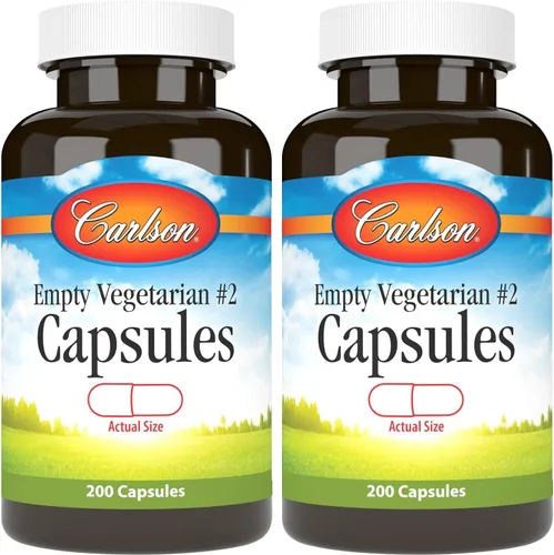 Miniatura 8 de Carlson - Cápsulas pequeñas vacías vegetarianas #2, fáciles de separar y llenar, con botella con tapa de rosca, 200 cápsulas