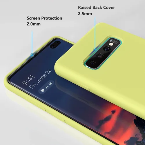 Miniatura 5 de Funda diseñada para Galaxy S10 Plus de 6.4 pulgadas, S10+ de gel de silicona líquida a prueba de golpes, funda de forro de tela de microfibra suave