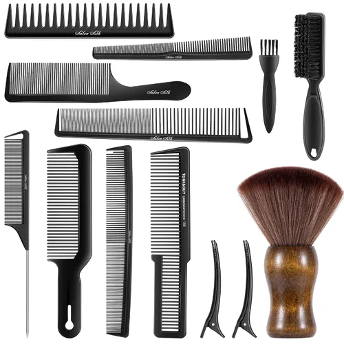 Miniatura 9 de SALON SILK Peine de pelo para hombres y mujeres, set de 8 peines profesionales para cabello mojado, rizado, natural, desenredante, para separar