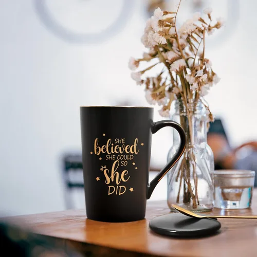 Miniatura 9 de Maustic Taza She Believed She Could So She Did, regalos de graduación para ella, tazas de café para mujeres, regalos motivacionales inspiradores
