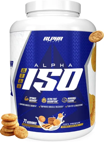 Miniatura 13 de Alpha Supps ISO - Polvo aislado de proteína de suero de leche 100% bajo en carbohidratos, 0.88 onzas por porción, ayuda a apoyar el crecimiento