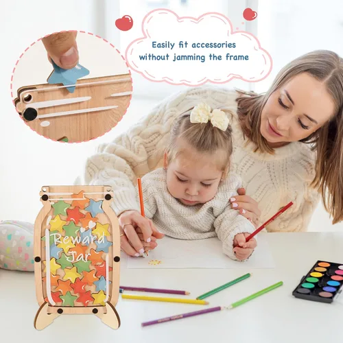 Miniatura 5 de Tarro de recompensa magnético personalizado con estrellas, tarro de recompensa para el aula para niños, tabla de comportamiento del sistema
