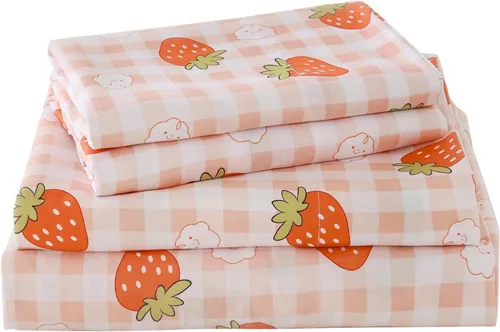 Miniatura 21 de Yibeizi juego de sábanas blancas tamaño individual, sábanas para niños de microfibra con bolsillos profundos, lindo juego de sábanas y fundas