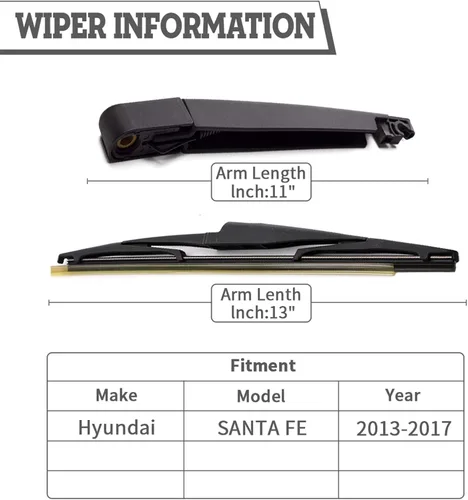 Miniatura 2 de Juego de tuercas para brazo y escobilla de limpiaparabrisas trasero - Repuesto para Hyundai New Santa Fe 2013-2017, kia Sedona Sports XL SUV