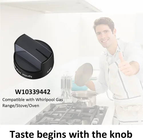 Miniatura 6 de W10339442 - Pomo para estufa de gas, pomos de control de quemador de superficie de cocina, repuesto negro, compatible con cocina de gas
