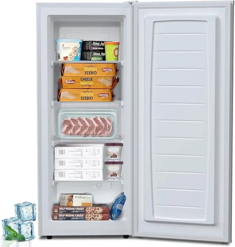 Miniatura 9 de COWSAR Congelador profundo de 3.5 pies cúbicos con 2 cestas extraíbles, congelador compacto de puerta superior abierta, control de temperatura