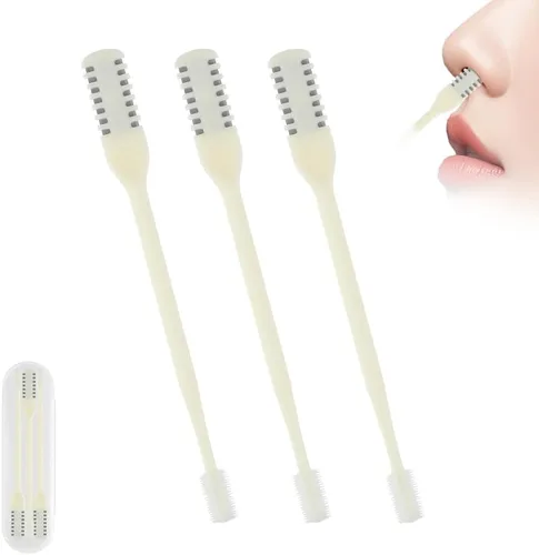 Miniatura 10 de Cortador de vello nasal 2 en 1, herramienta de eliminación de vello nasal mejorada con rotación de 360°, cuchilla de vello de nariz de doble cara