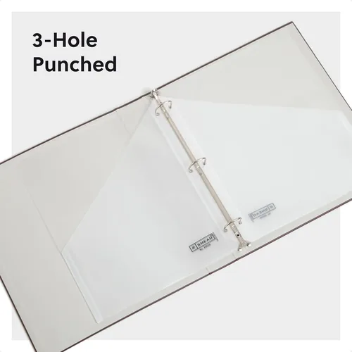 Miniatura 3 de Funda traslúcida Smead, 3 orificios, tamaño carta, 5 por paquete, Transparente Claro