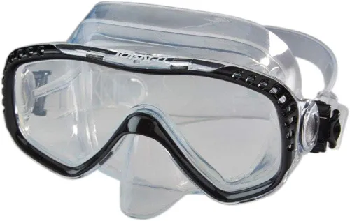 AKONA Tobago - Máscara de buceo con falda de silicona transparente y lente templada única
