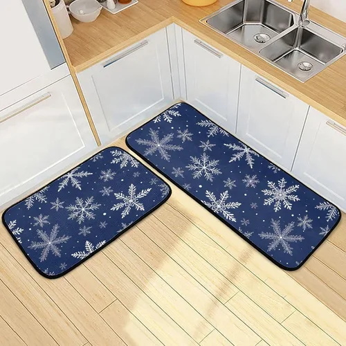 Miniatura 10 de Alfombras de cocina con girasoles para cocina, 2 piezas de búfalo a cuadros, girasol, antifatiga, alfombra antideslizante para piso, alfombra