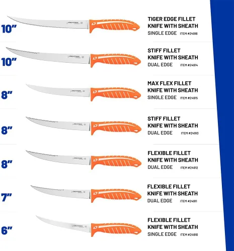 Miniatura 9 de Dexter Outdoors Dextreme Cuchillo flexible de filete de 8 pulgadas de doble filo Incluye funda