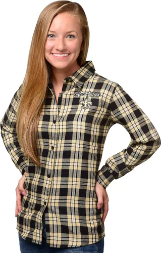 FOCO NFL Womens 2016 Wordmark Basic Flannel Shirt 4-Color del equipo