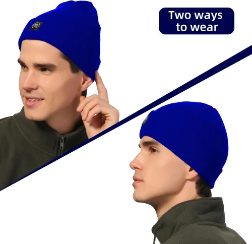Miniatura 2 de Gorro para hombre con gorro de invierno con sonrisa, unisex, de punto, suave, cálido, con puños