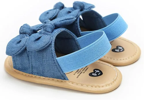 Miniatura 5 de COSANKIM Sandalias de verano para bebés y niñas con suela suave de flores, zapatos de vestir para cuna, recién nacidos, para recién nacidos