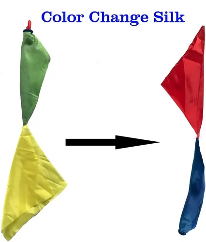 Miniatura 2 de sumrica 2 bufandas mágicas de seda que cambian de color, bufandas para calles de truco de magia, pañuelo para niños y adultos, regalo de fiesta