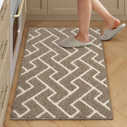 Miniatura 27 de hicorfe Juego de 2 tapetes de cocina antideslizantes para piso, cómodas alfombras de cocina lavables para pasillos, entrada, cuarto de servicio