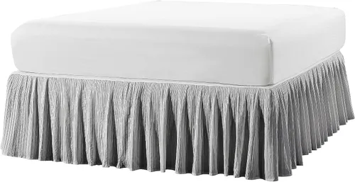 Miniatura 5 de Home Soft Things Falda de cama plisada de microfibra, diseño elegante envolvente de microfibra sólida con caída de 18 pulgadas, ropa de cama