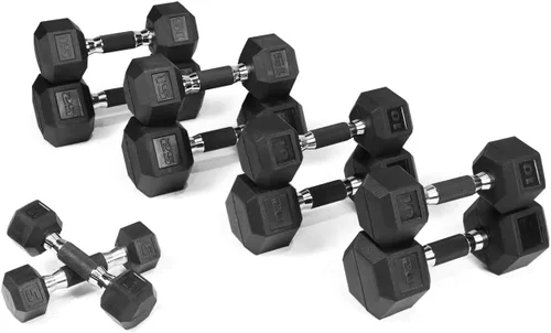 Miniatura 16 de WF Athletic Supply - Mancuernas hexagonales con agarre de goma y mango contorneado para tonificar músculos y fortalecer y entrenar de todo el cuerpo
