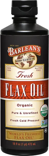 Miniatura 10 de Barlean's Suplemento líquido de aceite de linaza orgánico, prensado en frío, 7,640 mg de ALA Omega-3 por cucharada, vegano y sin gluten, 32 onzas