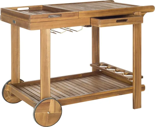 Safavieh -Carrito de té de madera natural Orland Outdoor Collection