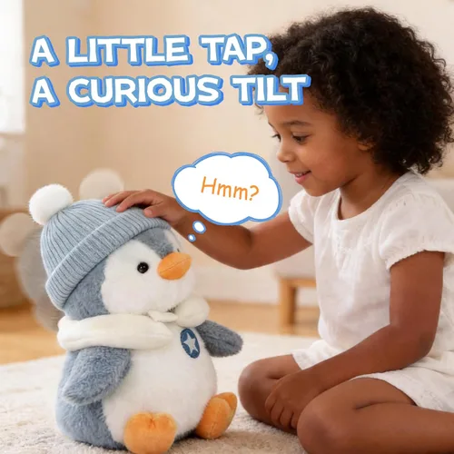 Miniatura 4 de Juguete de pingüino parlante interactivo de felpa para bebé y niño, regalos para niños y niñas, cantar, imitar, grabar, repetir lo que dices