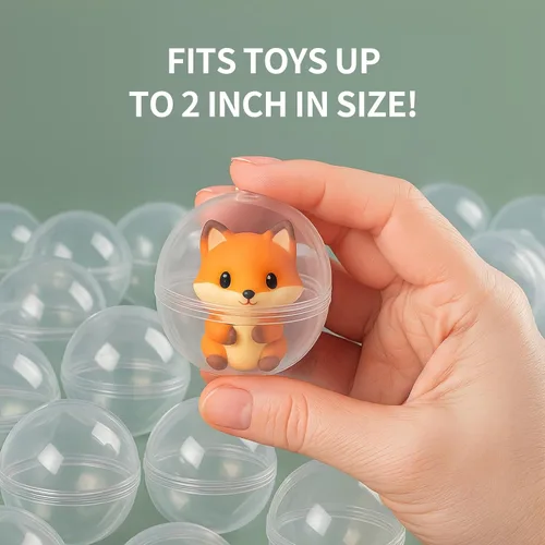 Miniatura 3 de 50 unidades de máquinas expendedoras de 2 pulgadas, cápsulas de máquina de chicle, cápsulas de plástico transparente, cápsulas rellenables